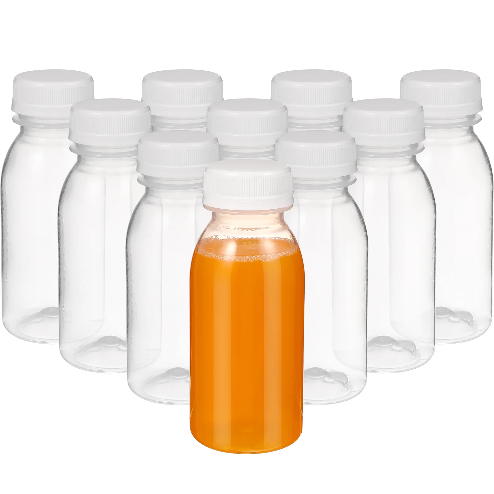 10 Pcs Drink Bottle with Lid Transparent Bottles Drinks Practical Milk Convenient Beverage The Pet Simple Child