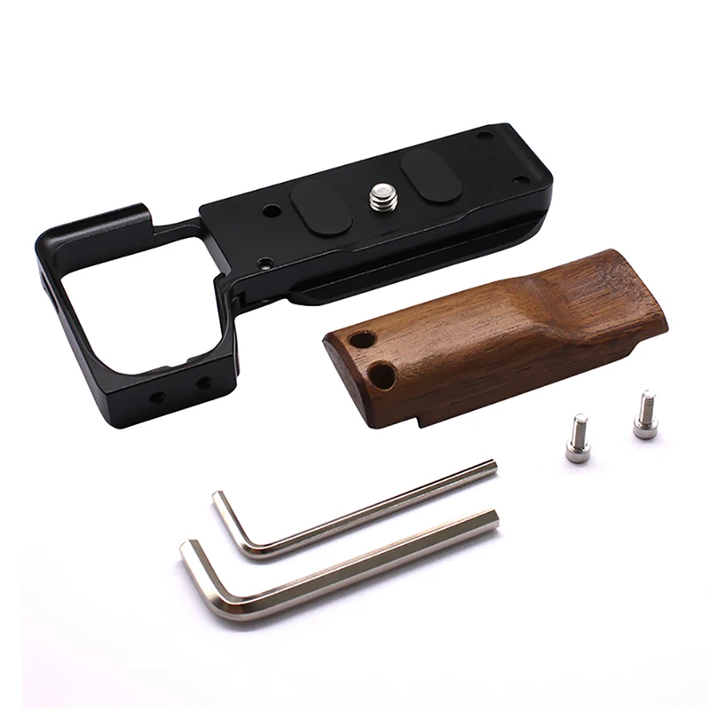 ZV-E10 II Halbkamera-Käfig Schnellwechselplatte L-Halterung Holzhandgriff für Sony ZVE10II SLR Arca-Swiss Stativ-Basisplattenhalterung – Detail 6