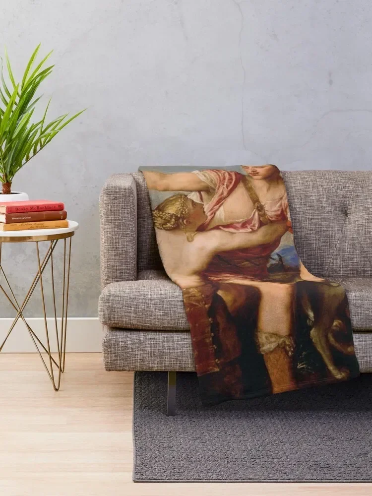 Titian - Venus And Adonis Throw Blanket christmas gifts Tourist Blankets