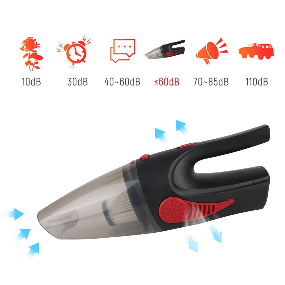 Car Accessories Cordless Vacuum Cleaner Handheld Wet Dry Clean Cigarette Lighter Plug 120W DC 12V 5000PA Strong Suction
