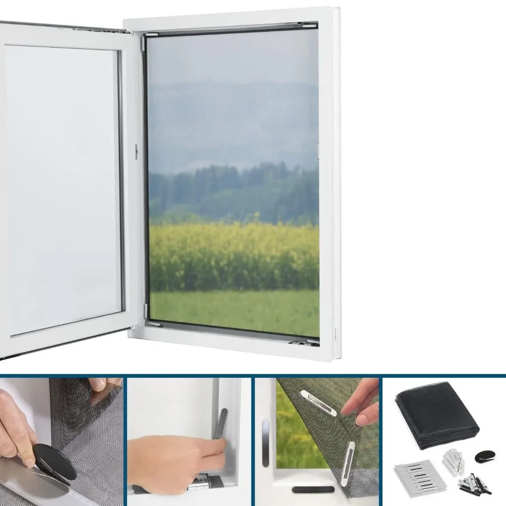 Adjustable Self Adhesive Insect Screen Magnetic Attraction Invisible Gauze Drill Free Mosquito Prevention DIY Screen Window