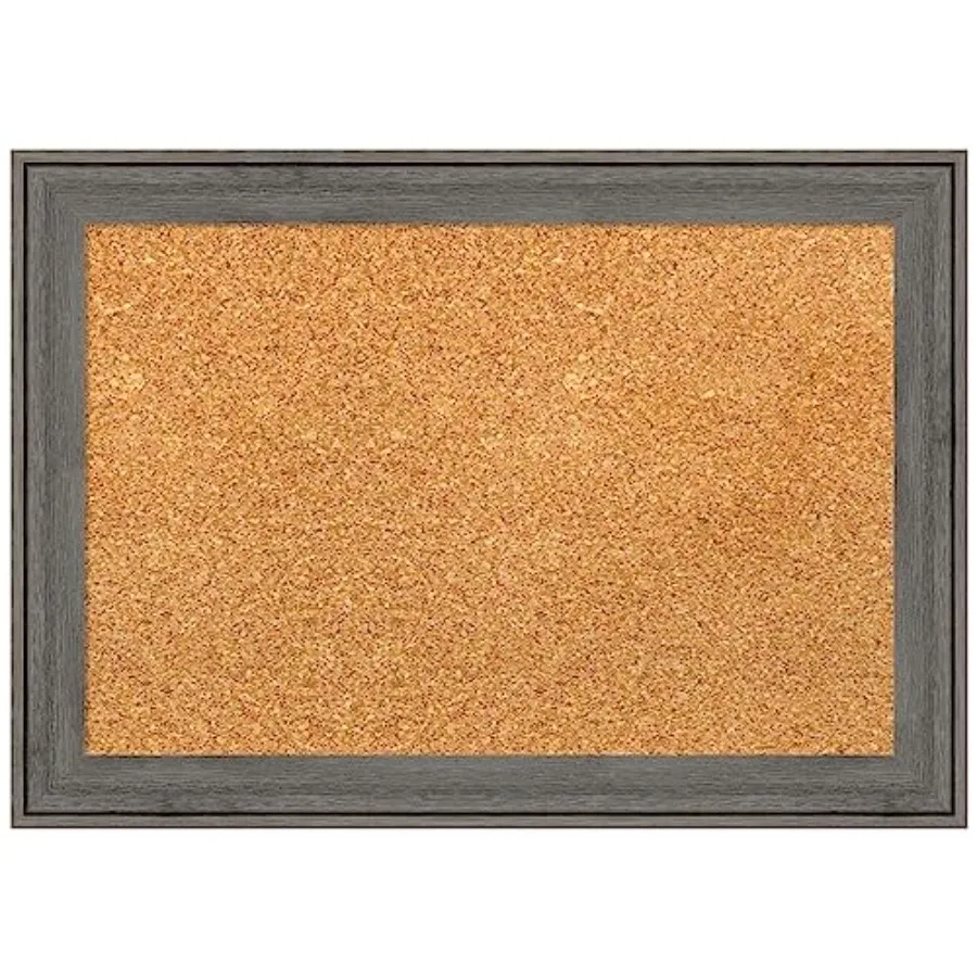 

Натуральная пробковая доска для стен 15x21, доска для заметок с серой деревянной рамкой, маленькая пробковая доска для офиса и дома, декор для организации пространства