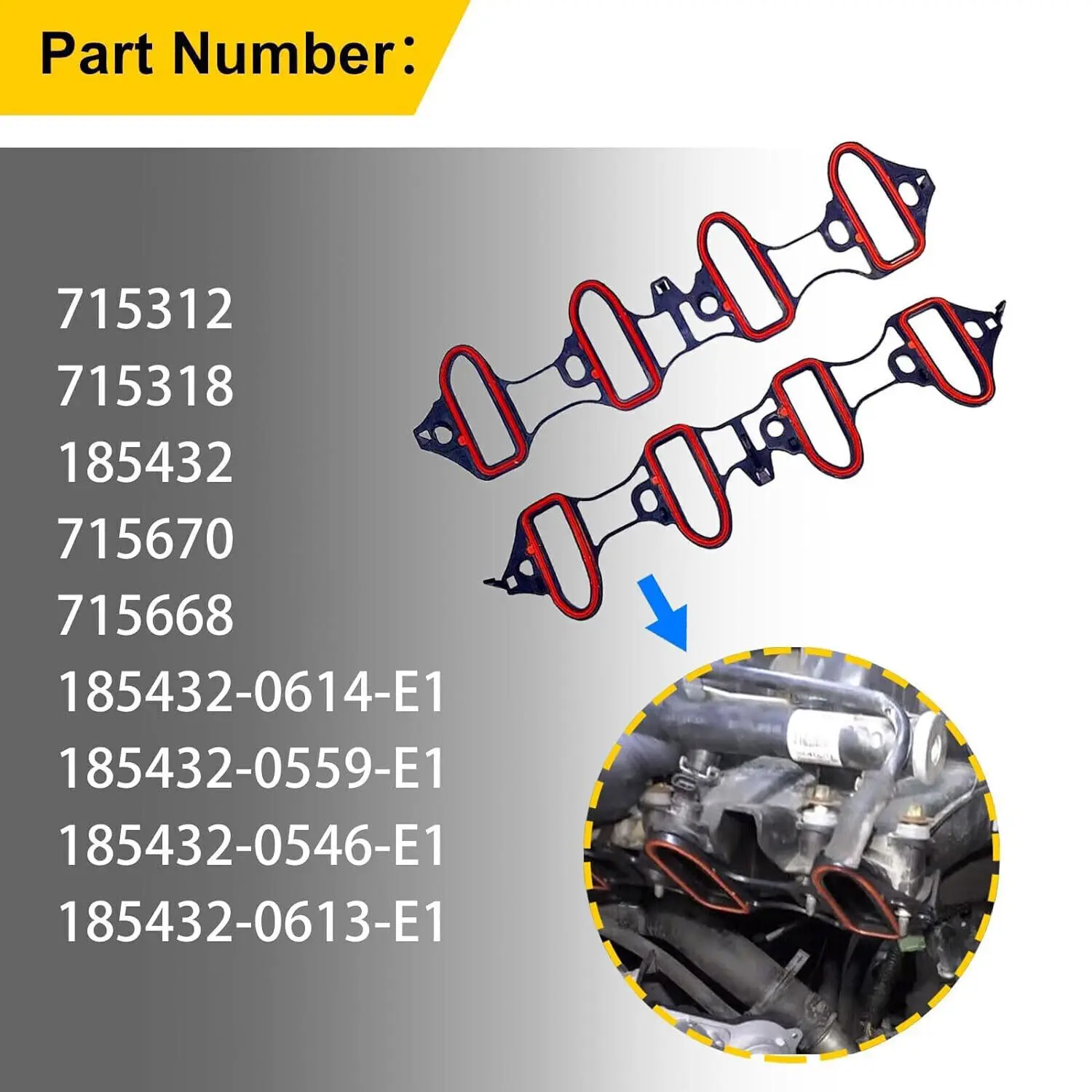 Per Fel-Pro Set guarnizioni collettore di aspirazione per Chevrolet LS 5.3L 4.8L 6.0L 6.2 Nuovo