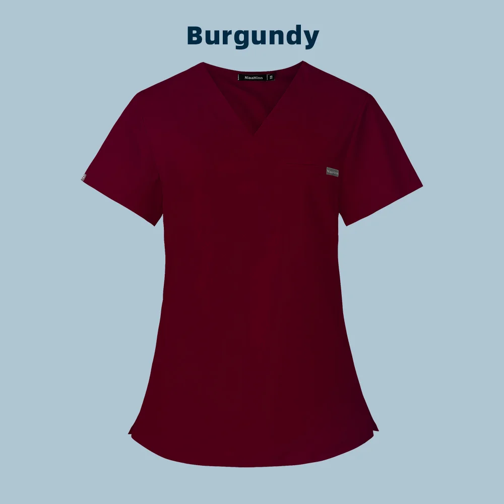 Uniforme médico de enfermería, Tops de belleza, laboratorio, tienda de mascotas, camisetas de trabajo, blusa de Spa