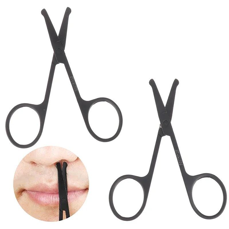 Stainless Steel Nose Hair Shears For Personal Care Facial Hair Removal And Ear Nose Eyebrow Trimming