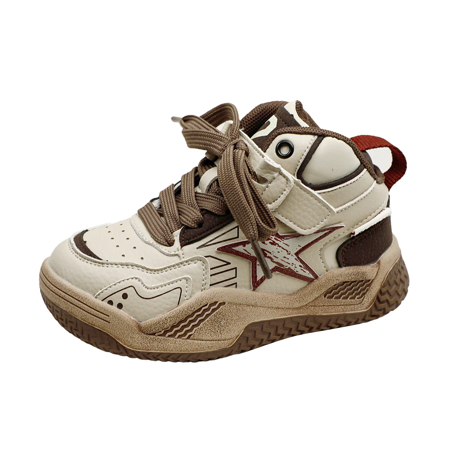 

New Autumn Children's Boys Girls All-match Mid-top Casual Sneakers Kids Toddlers Fashionable Flat-soled High-top Sports Shoes