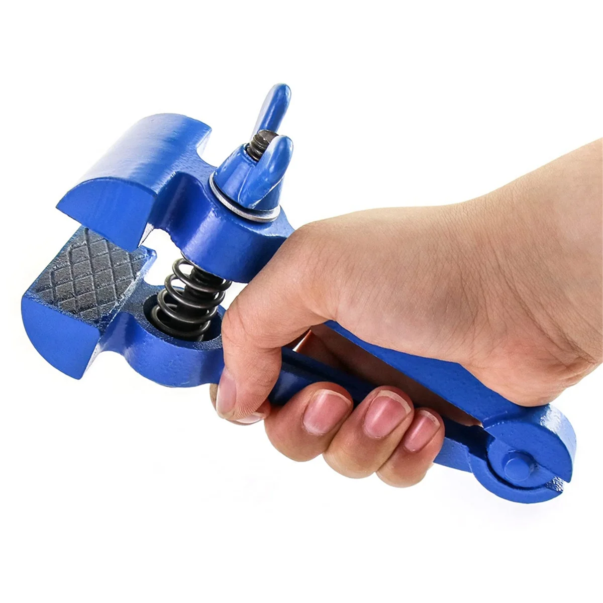 Hand-Held Vise Hand Clamp Pipe Vise Plumbing Tool Workshop Vise Pipe Tool Steel Handle Spring Clamp Base Pliers,2 PCS