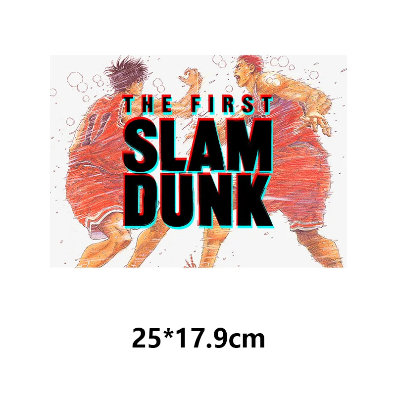 Cartoon anime SLAM DUNK Heat Transfer Stickers For Clothing Or Clothing Hoodies DIY T Shirt Jacket Patches