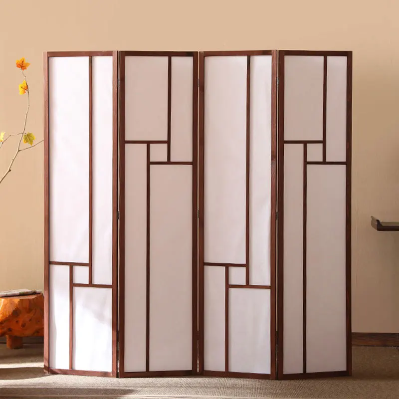 Folding screen movable wooden living room entrance hotel office screen partition whole group foldable screen