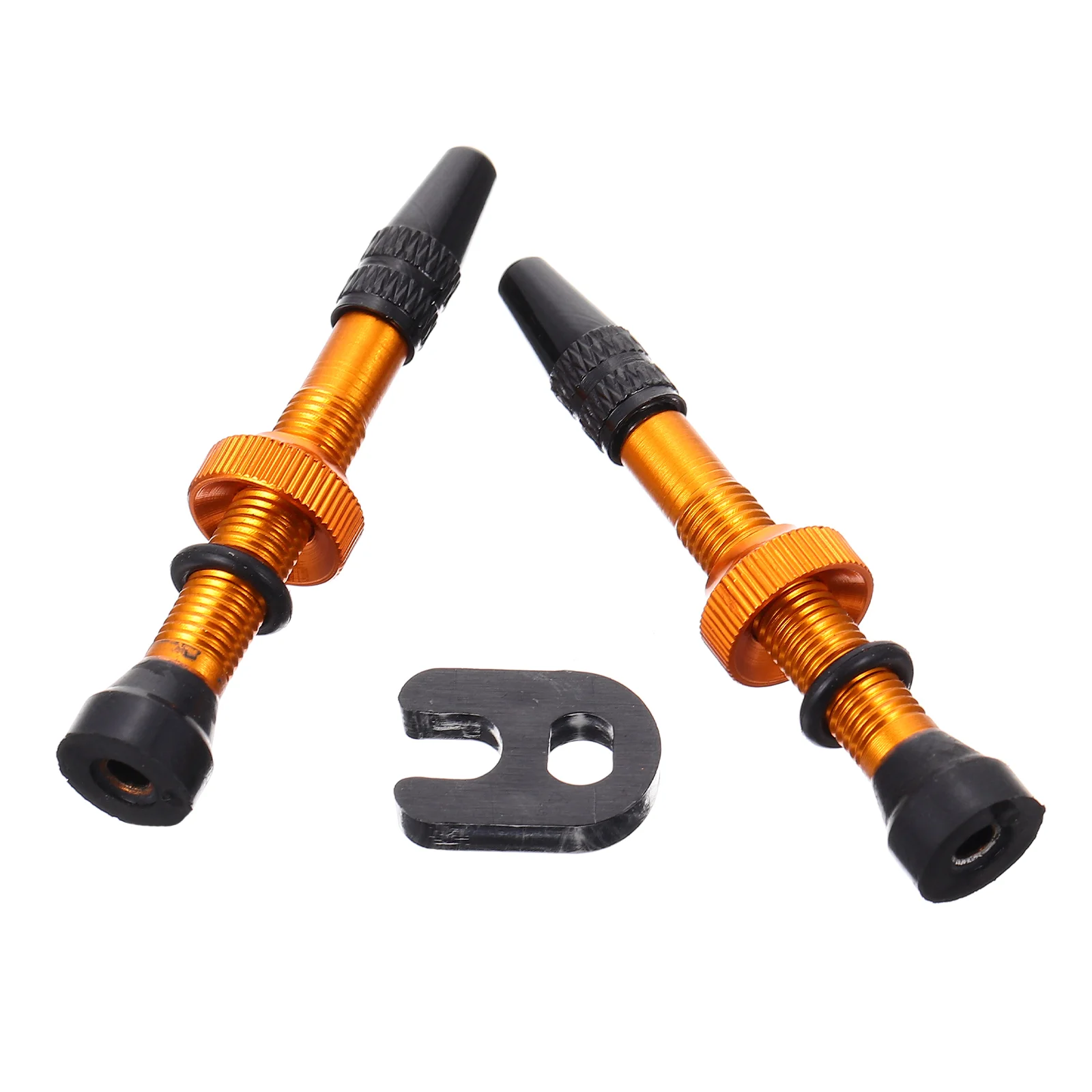 Gas Nozzle Bicycles Valves Stem Tire Tubeless Caps Bike Stems Adapter Alloy 57X4CM French Vacuum Air Orange