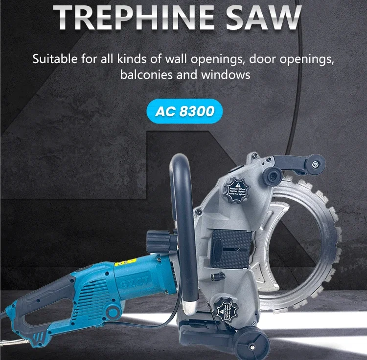 

AC8300 Handheld Blade Concrete Cutting Machine Unique Ring Saw Wall Cutter Portable Concrete Cutter