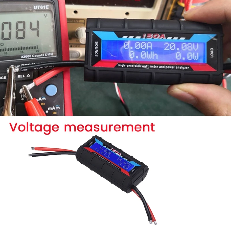 1 Piece 150A High Precision Watt Meter Power Analyzer Backlight LCD Wattmeter 150A Power Meter Analysis Instrument Black