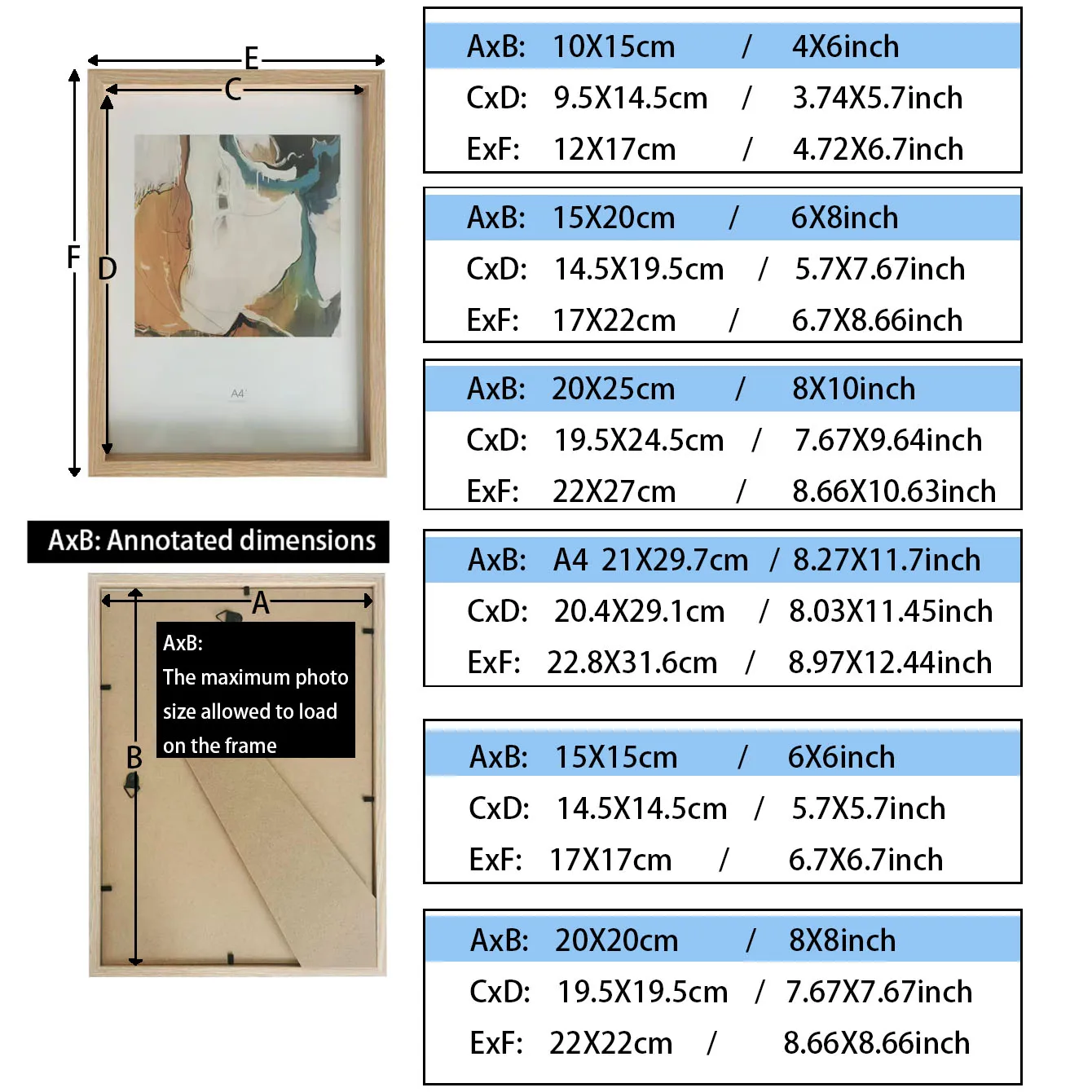 1Pc Wood Photo Frames For Picture Wall Decorative Frame10X15 15X20 20X25 A4 Pictures Frame Stand For Desktop Commemorative Gift