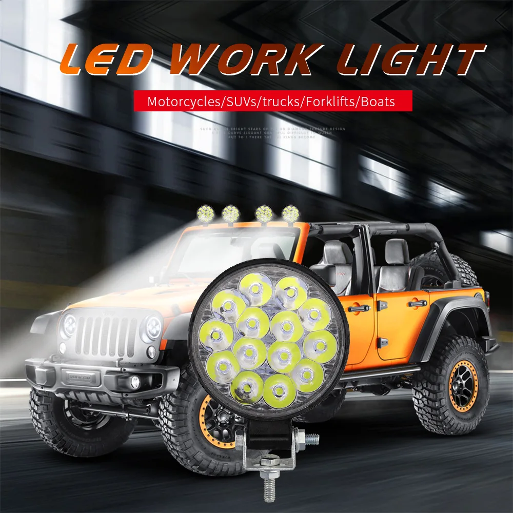 4pcs LED Work Light Bar 14LED 42W 12V 24V Car LED Spotlight Light Motorcycles For Auto Truck Off road 4X4 ATV Mini Light Bar