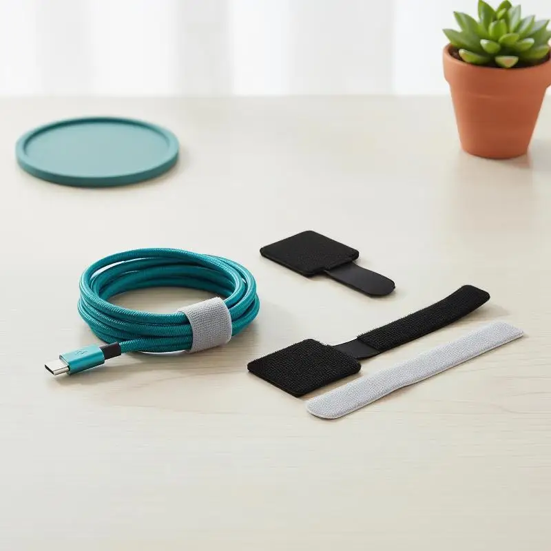 Self Adhesive Reusable Fasten Wire Cable Organizer Hook&Loop Ties Adjustable Cord Straps For Home Office Desk Cable Management