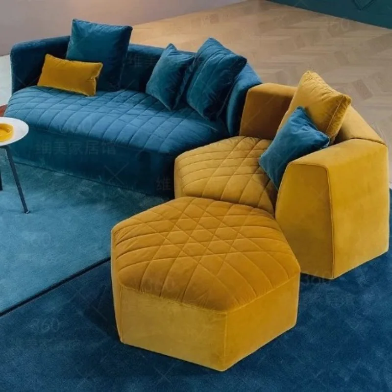 Sofa splicing, living room audio and video room freehand space color matching sofa