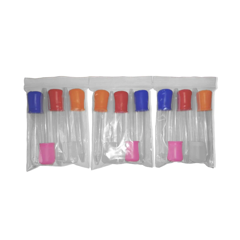 Liquid Eye Ear Pipette Dropper School Lab Experiment Supplies Small Silicone Plastic Pipette Dropper Feeding Medicine 5Pcs/Set