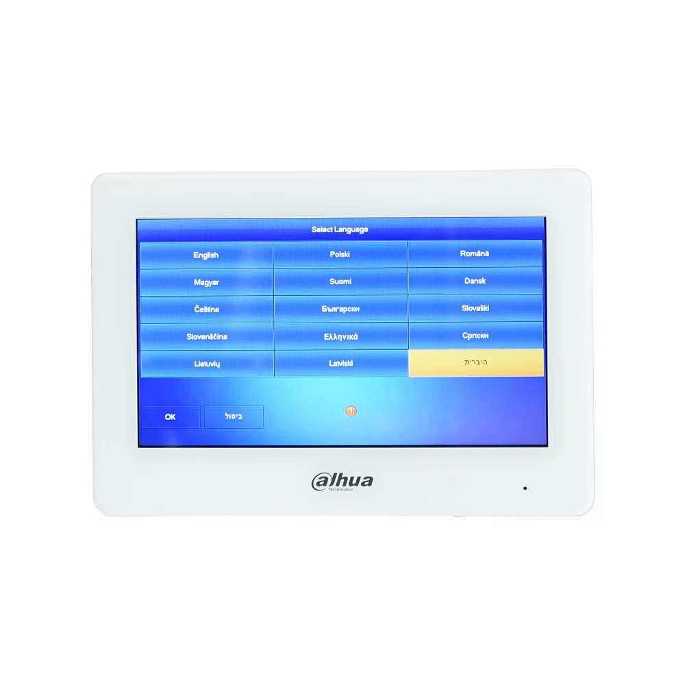 Dahua wielojęzyczny VTH5421HW VTH5421HB 802.3af PoE 7-calowy Monitor wewnętrzny, dzwonek do drzwi IP, monitor wideodomofon, wersja SIP