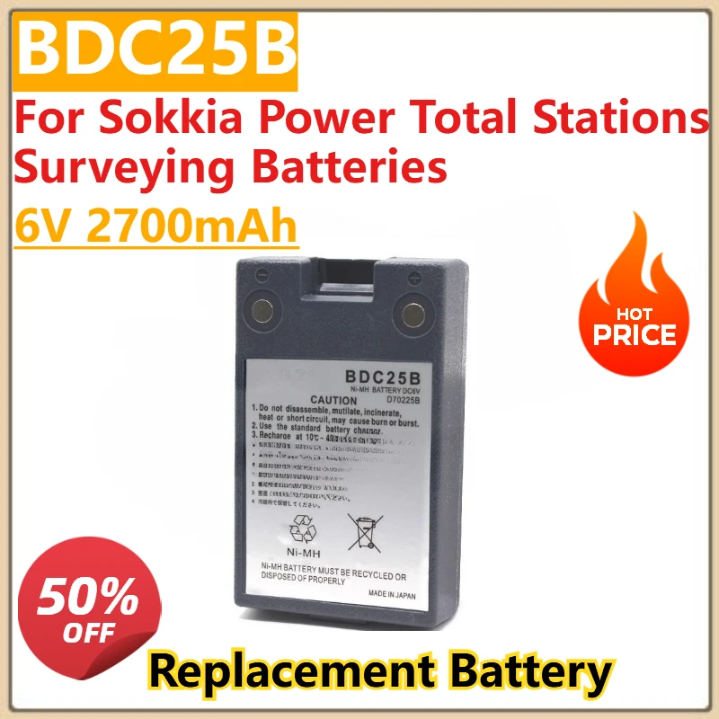 

High Quality New 6V 2700mAh BDC25B BDC-25 BDC25A Ni-MH Battery for Sokkia Power Total Stations Surveying Batteries