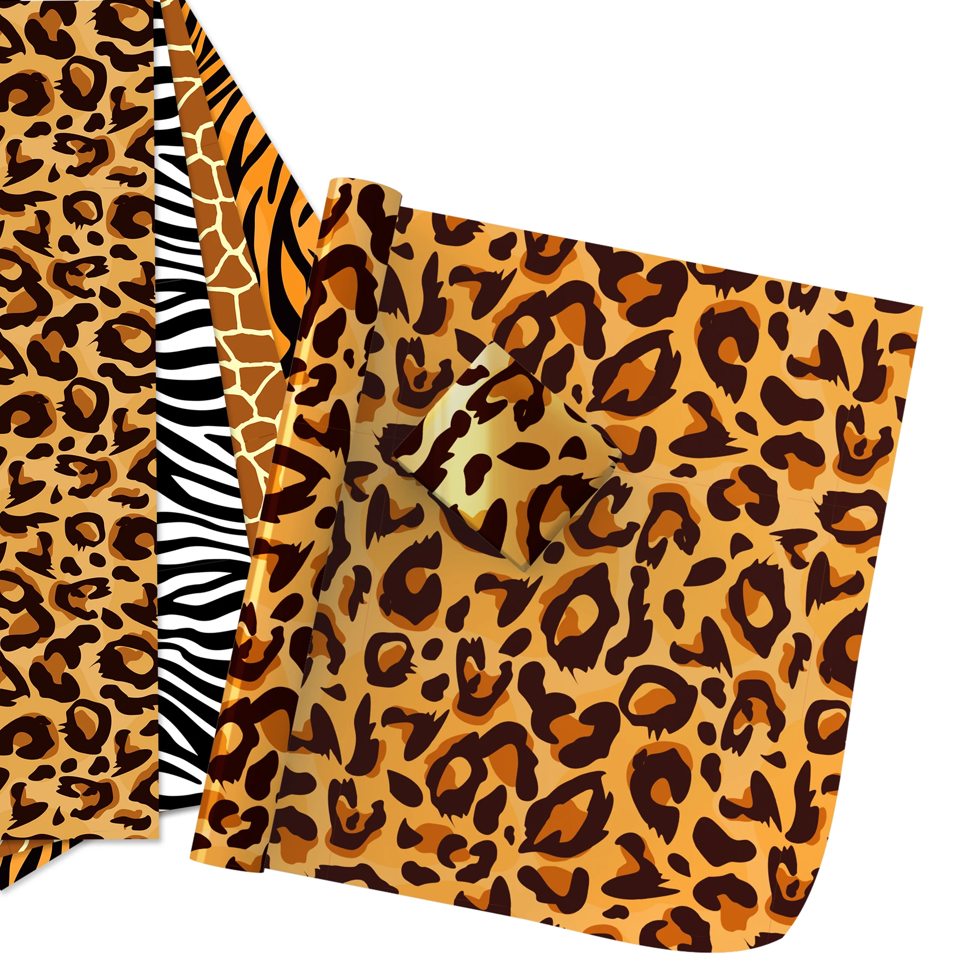 12pcs Jungle Animals Party Gifts Box Wrapping Crafts Paper Birthday Leopard Zebra Stripe Decorative Packing Paper Party Supplies