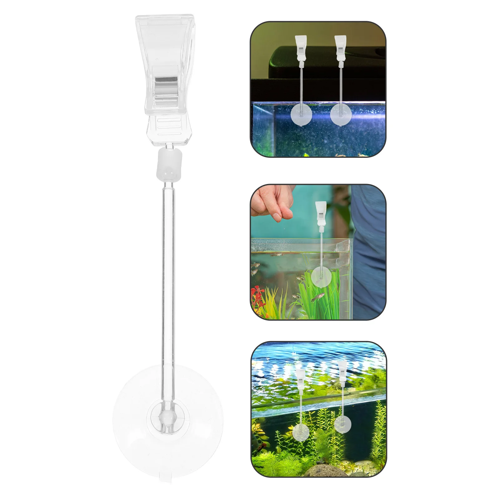 

3Pcs Fish Tank Suction Cup Clips Sturdy PVC Material Versatile Design Easy Install Hold Plants Food Accessories