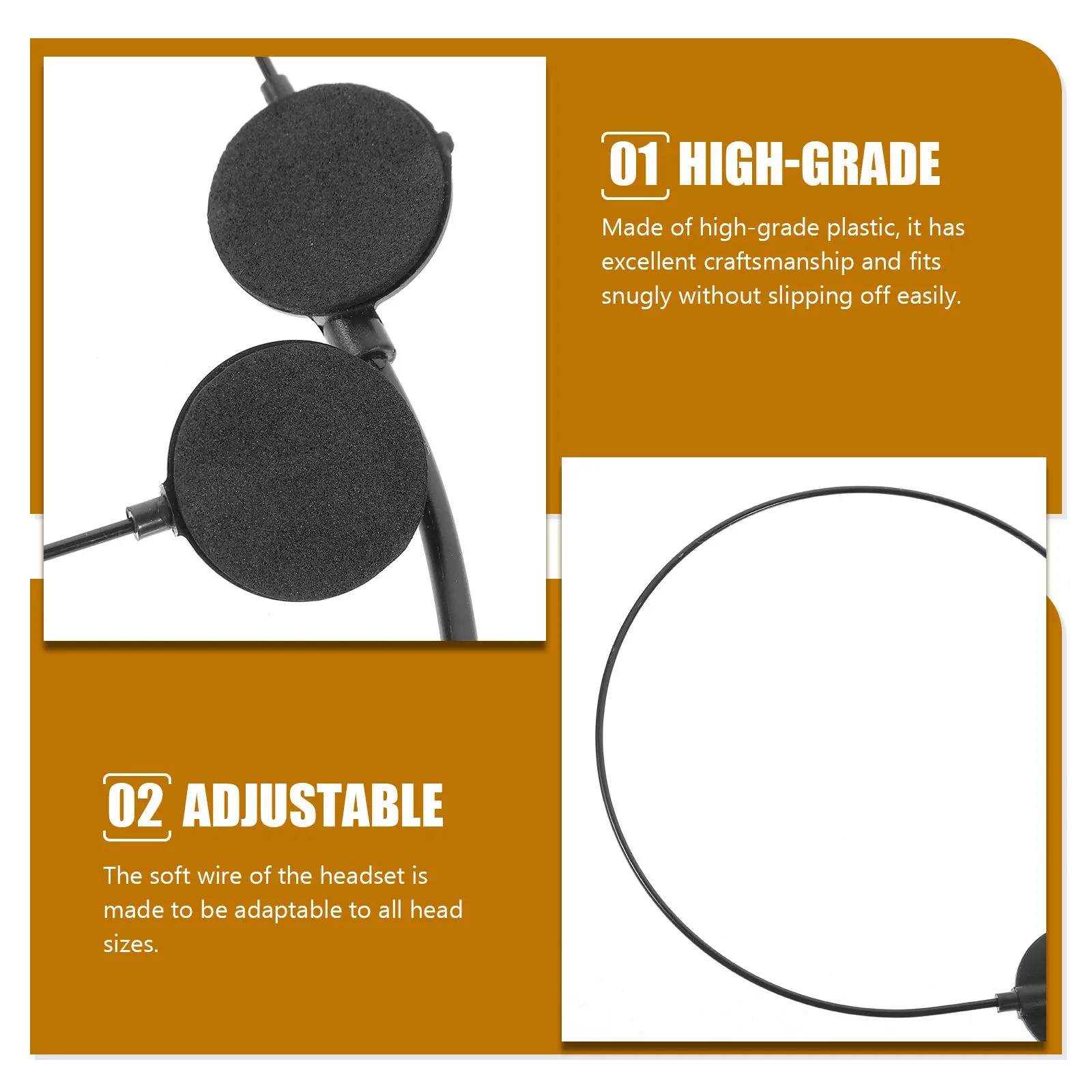 2Pcs 가짜 헤드셋 소품 경량 조정 가능한 현실적인 디자인 장난감 플라스틱 의상 어린이 유아 소년 소녀 가수 스타