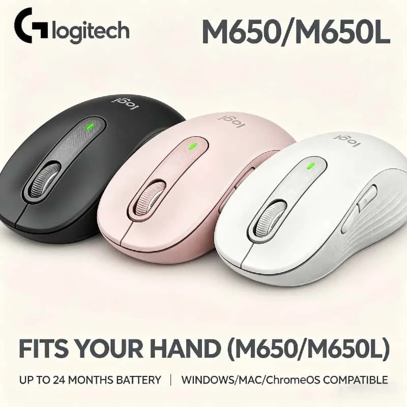 2026 Logitech M650 M650L Wireless Bluetooth Silent Mouse Office Laptop Advanced Optical Sensor For PC Laptop Computer Desktop