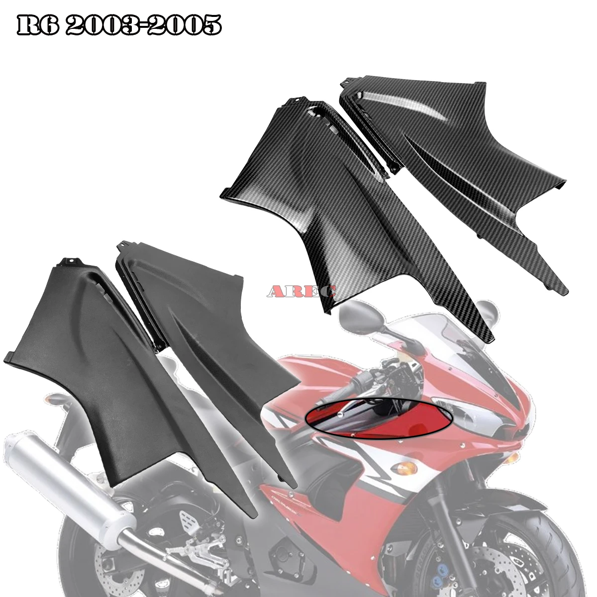 

Для Yamaha YZF R6 2003 2004 2005 YZF-R6 матовый черный/углеродное волокно узор мотоцикла передняя воздушная пылезащитная крышка вставка обтекателя