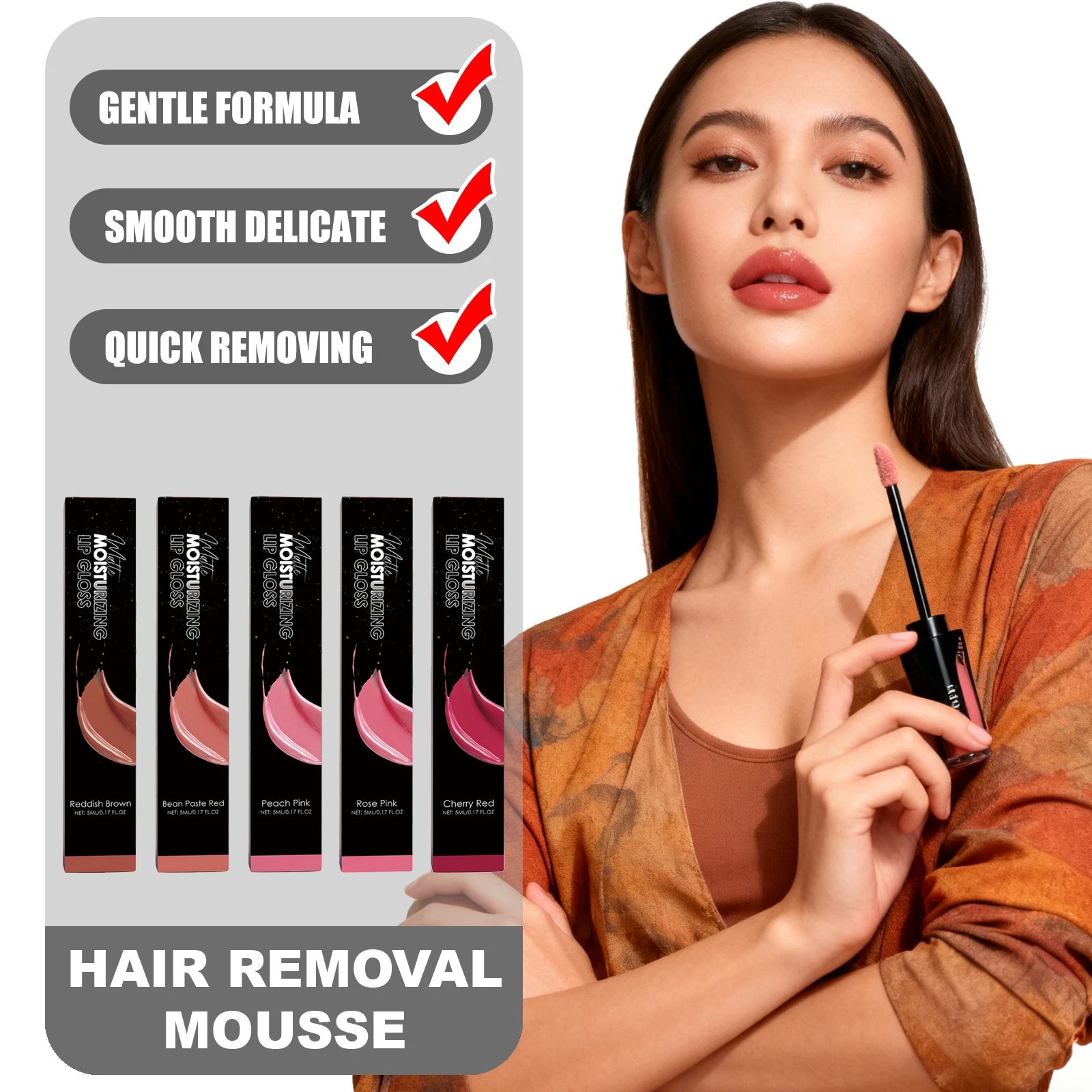 Zephoco Moisturizing Lip Gloss Autumn Winter Matte Collection Waterproof Formula Keep Lip Color Vibrant & Patchy