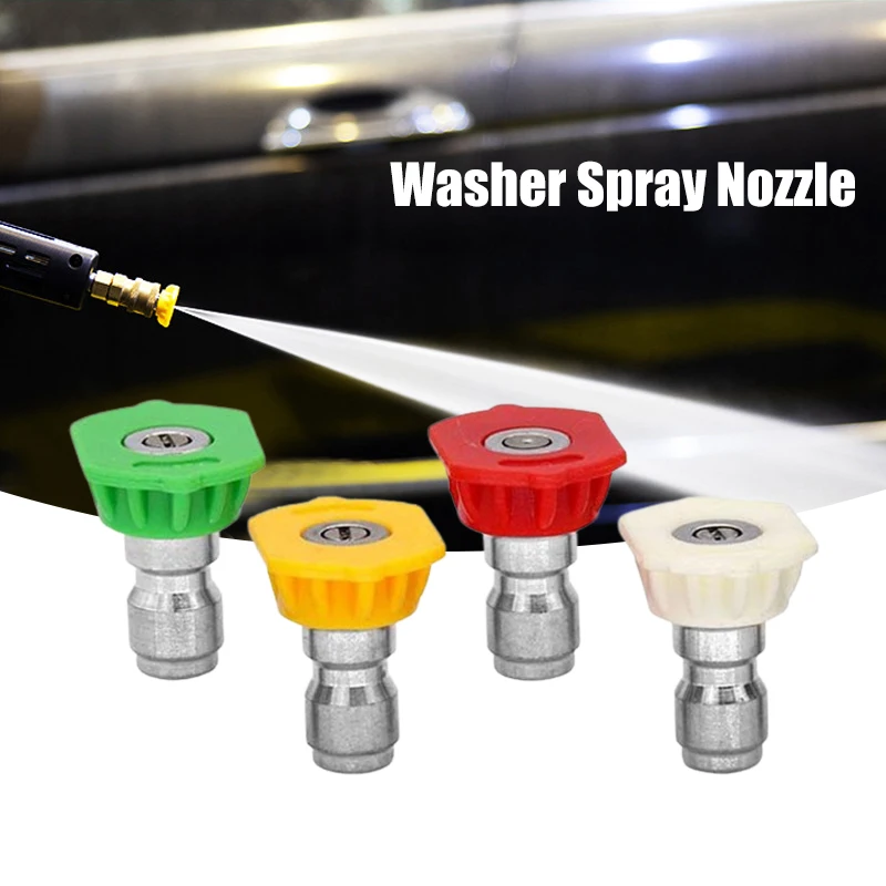 

1/4" Quick Connect Car Garden High Pressure Washer Spray Nozzle 0 15 25 40 60 Degree Watering Soap Nozzle Tip Garden Cleaning