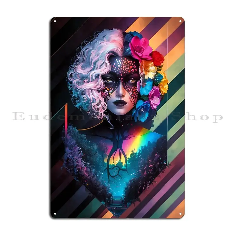 woman conceptual illustration Metal Plaque Poster Personalized Retro Bar Cave Character Cinema Tin Sign Poster