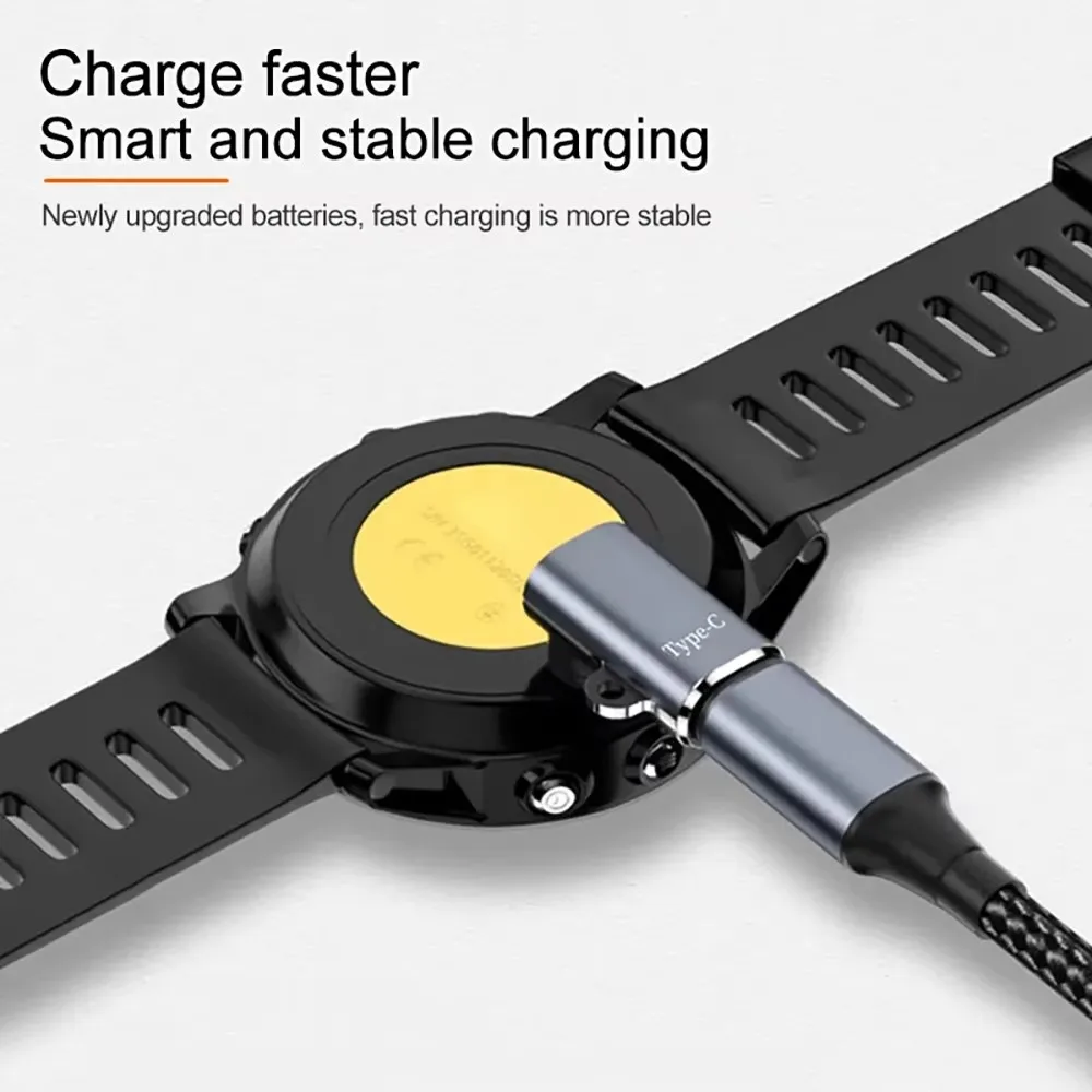 Адаптер для зарядки типа C/Micro USB/iOS для Garmin Fenix 8 7 7X 6 6S 5 5S 5X Venu 2 2S Vivoactive 4 Marq2, преобразователь зарядного устройства для часов