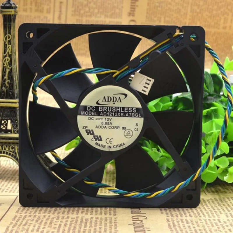 

Y Y 1PCS New ADDA AD1212XB-A7BGL DC12V 0.65A 4pin Cooling Fan # QW.