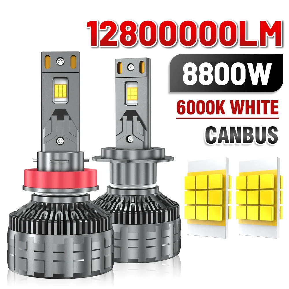 

8800W 2PCS H7 LED Headlight 12800000LM H11 H3 H9 H1 HB3 HB4 H13 9005 9006 9007 9008 9012 H4 Car LED Lamp LED Headlights Bulb
