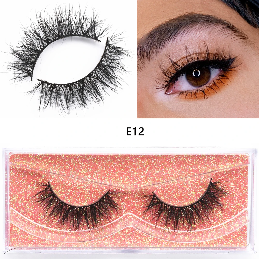 Cils de vison vaporeux cils de vison longs naturels 1 paire de faux cils 3D cils de bande complète cils de vison cils ronds doux cils