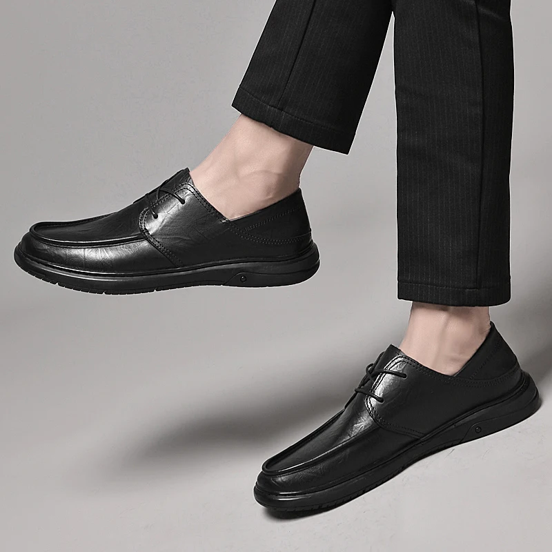 

Hand-Cobbled Men's Lace-Up Shoes | Exposed Storm Welt Stitching Non-Slip Sole outdoor fashion men business oxfords shoes