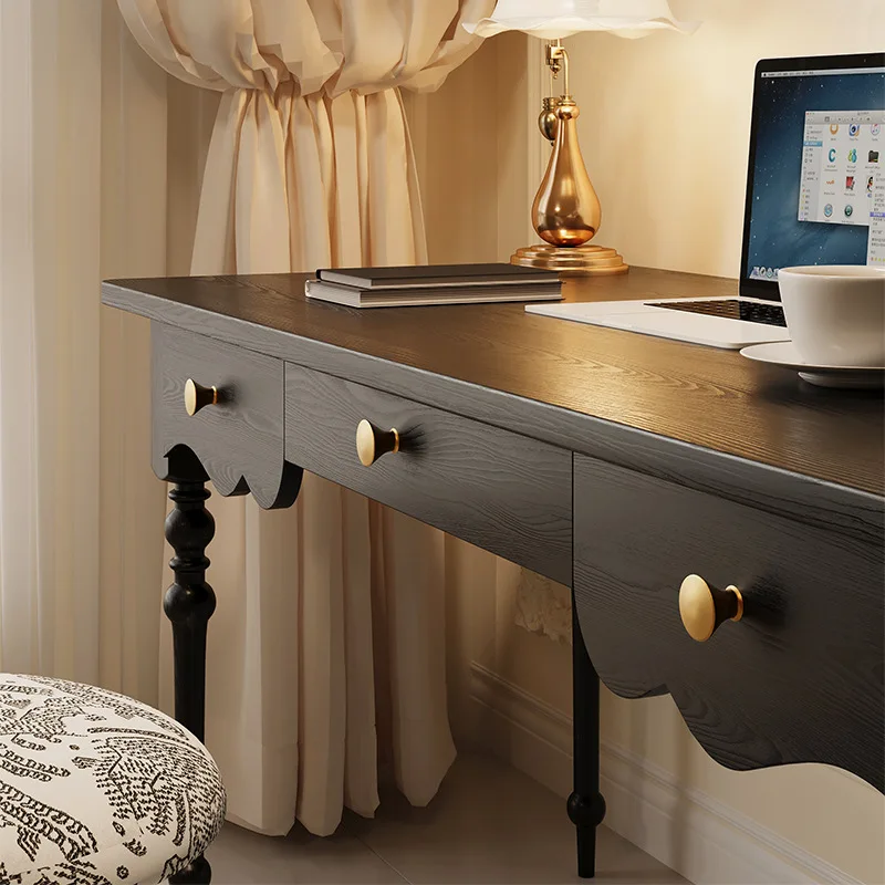 Doppelter Schreibtisch aus Massivholz