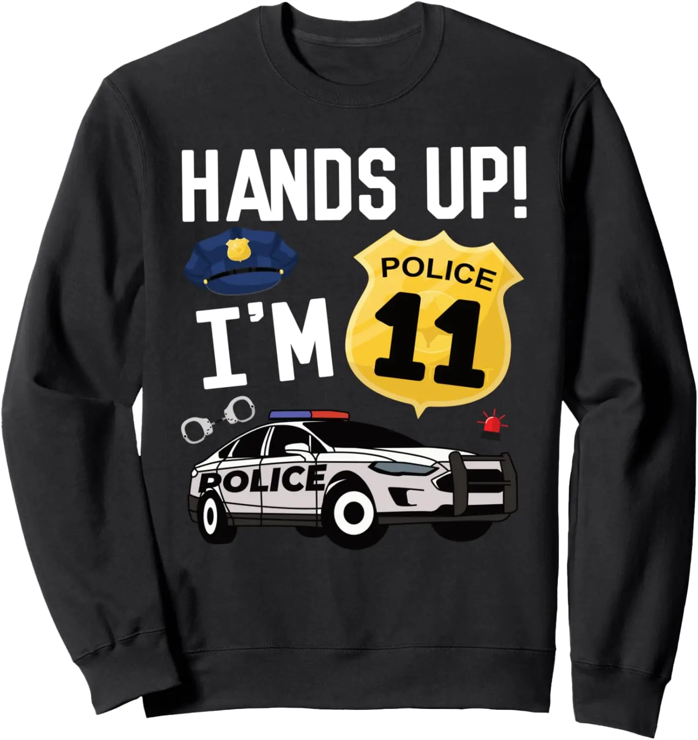 Sweat-shirt Policier Garçon Onze Ans, 11e Anniversaire