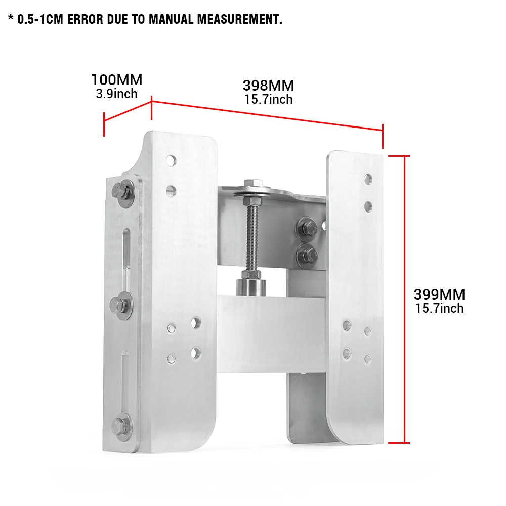 Placa de gato Placa de conector manual Plata Placa de conector de motor fueraborda ajustable de 4 "para sistema de dirección de barco