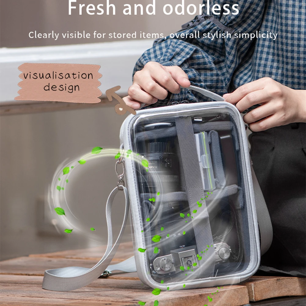 

Видимая сумка для камеры, прозрачная сумка для цифровой переноски, брызгозащищенная многофункциональная сумка на плечо для камеры для серии экшн-камер