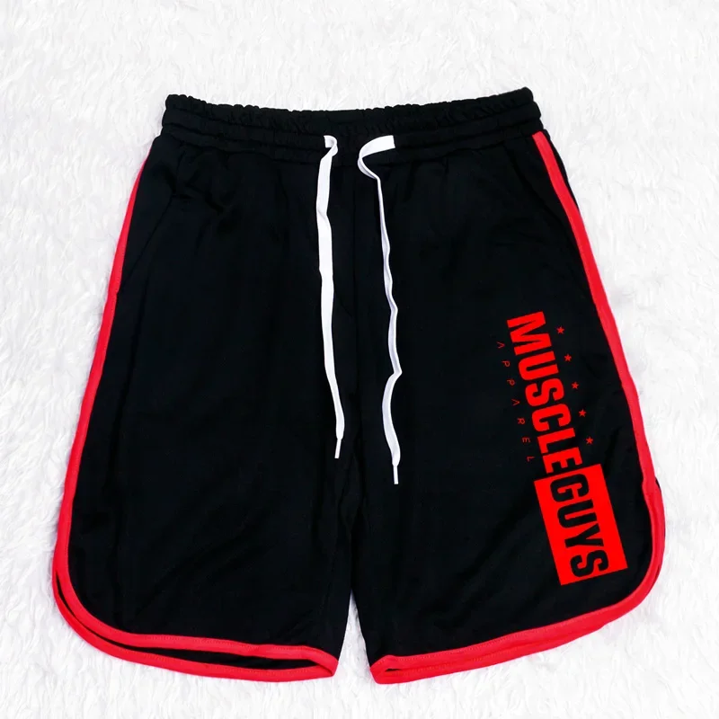 

summer Men New Arrival Fashion Breathable Calf-Length Mesh Shorts Bodybuilding Fitness Cool Sports Printed Jogging Gym Workout