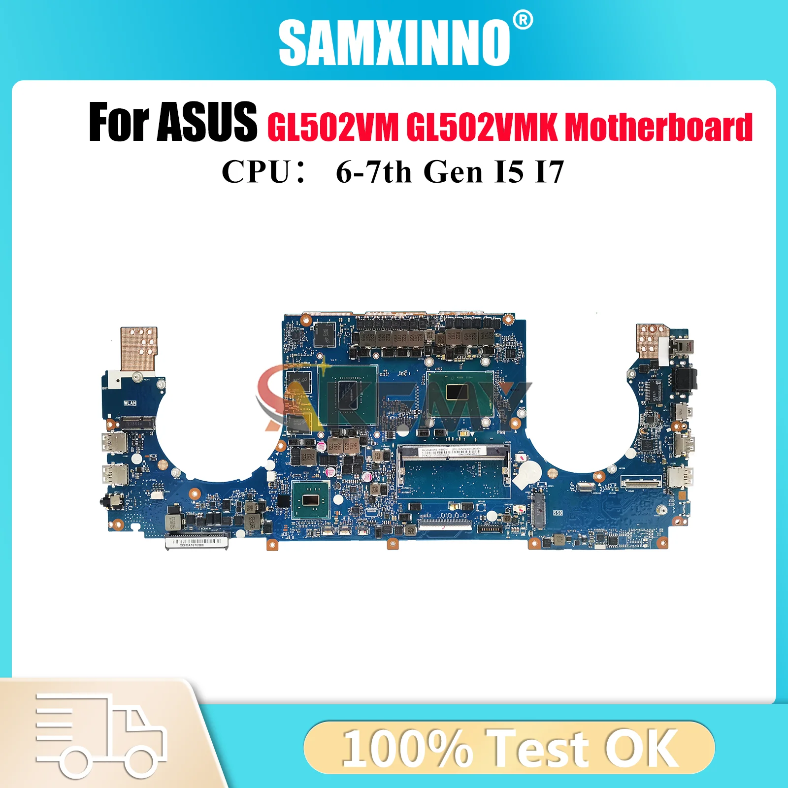 

GL502VM Laptop Motherboard For ASUS ROG Strix GL502VMK GL502V GL502VM Notebook Mainboard With I5 I7 CPU 100% tests OK fast ship
