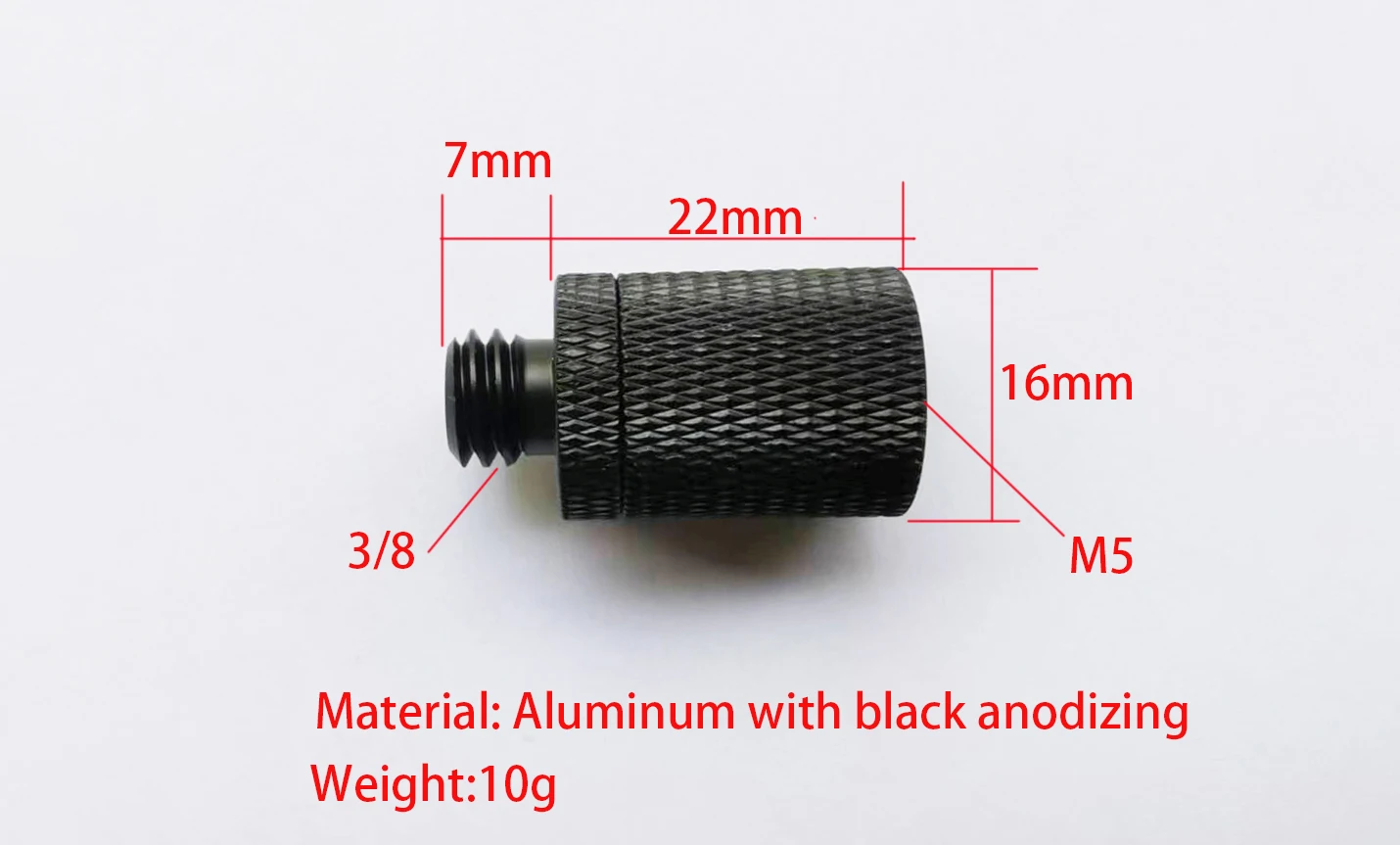 3/8 male to M5 female conversion screw is used for tripod lamp holder and other positions requiring conversion