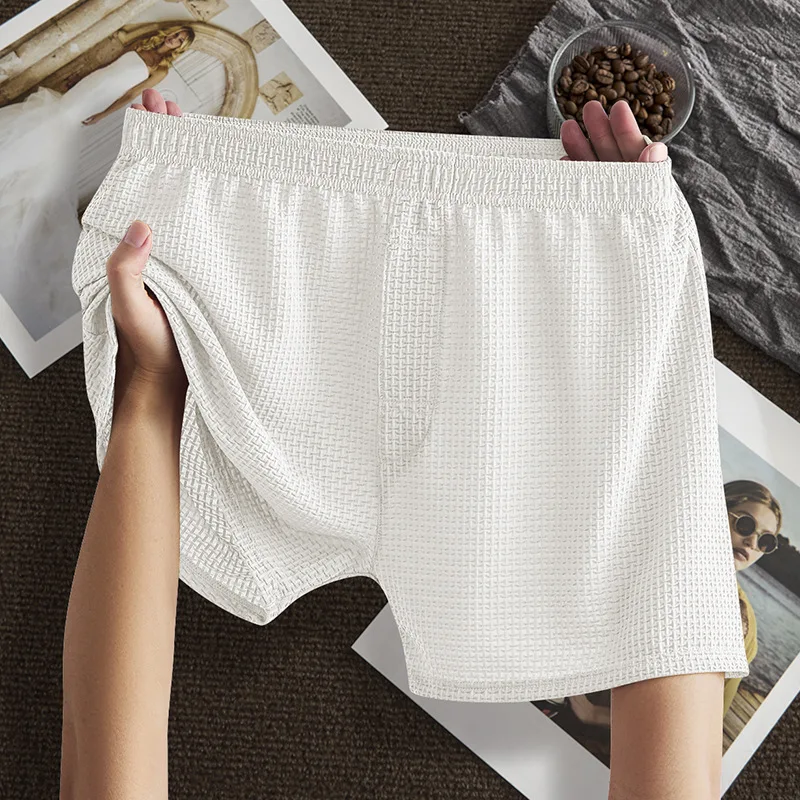 Large Size Men Arrow Pants Ice Silk Solid Color Breathable Panties Man Loose Thin Underpants Comfortable Sleeping Underwear - Image 4