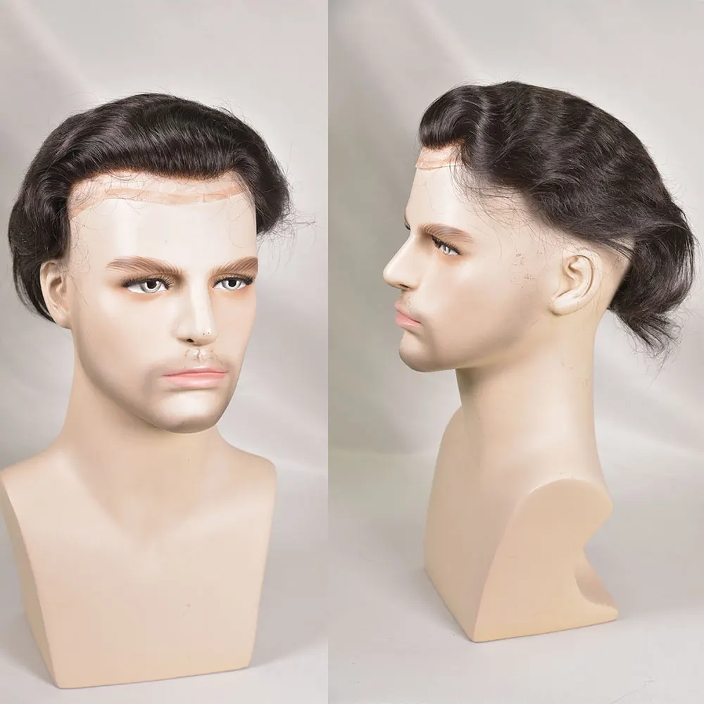 

Eseewigs Для Мужчин's накладки из искусственных волос натуральный Цвет 8x10 Remy парик из человеческих волос для Для мужчин прям