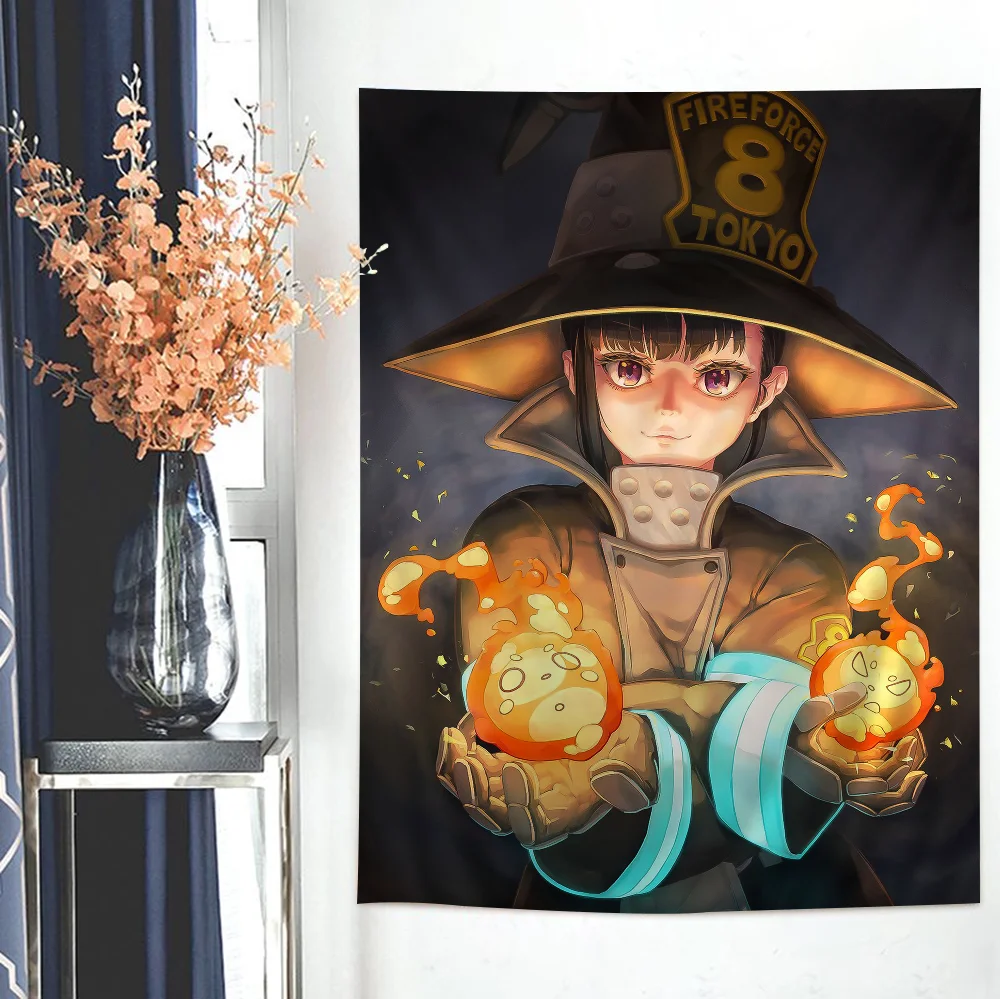 Fire Force Anime Tapestry For Living Room Home Dorm Decor Home Decor