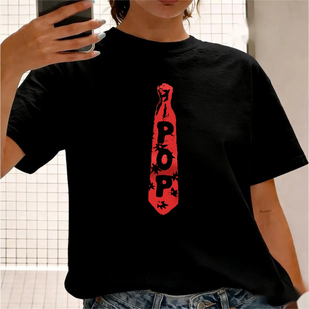 Fake Pop Tie with Bullet Holes Graphic TShirt 90s Hip Hop  Funny Prank Casual Daily Outfit Men Women Summer Fashion Cotton Tops