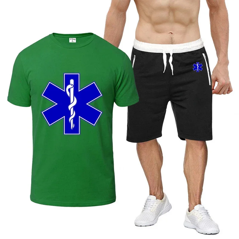 

2024 EMT Paramedic Emergency Medical Print Summer Men Leisure And Comfort New Eight Color Short Sleeved Suit Casual T-shirt