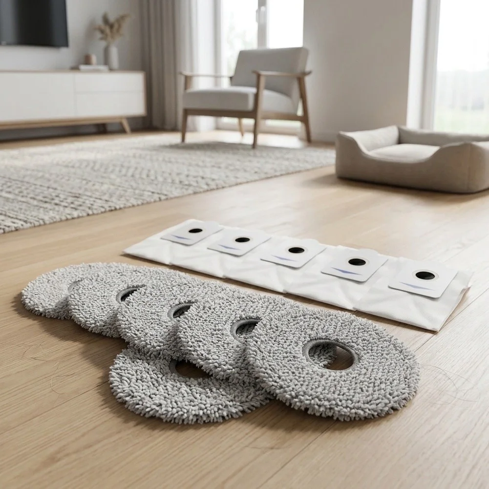 For Bosch Spotless Max BCRDW3B BCRDW3BAB BCRDW3BX Compatible Mop Cloth and Dust Bag Set for Regular Maintenance
