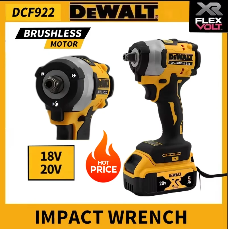 Dewalt – clé à chocs sans fil DCF922, Rechargeable, couple élevé 205Nm (inversion) 1/2 